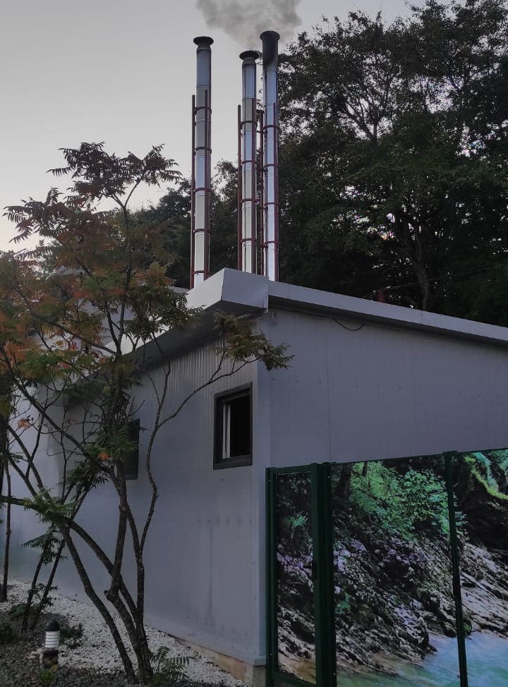 Boiler house for pellet boilers at the holiday resort